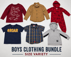 Boys 6pc Clothing Bundle 12M-2T Carter’s OshKosh Wrangler Old Navy Shirts Hoodie